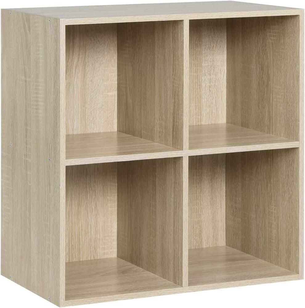 WOLTU Bücherregal Bücherschrank Standregal Würfelregal Aufbewahrungregal Raumteiler Büroregal Aktenschrank 4 Fächer 29x59,8x59,6 cm (BxHxL) SK002hei2 Bild 1