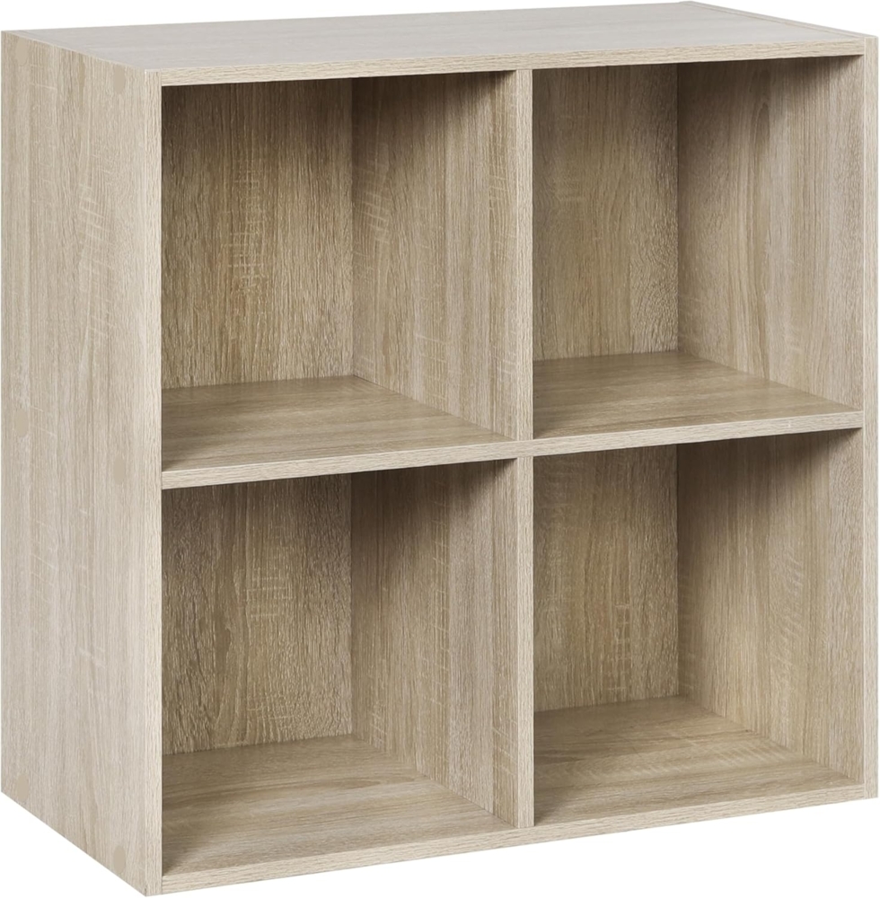 WOLTU Bücherregal Bücherschrank Standregal Würfelregal Aufbewahrungregal Raumteiler Büroregal Aktenschrank 4 Fächer 29 x 59,8 x 59,6 cm (BxHxL) SK002hei2 Bild 1