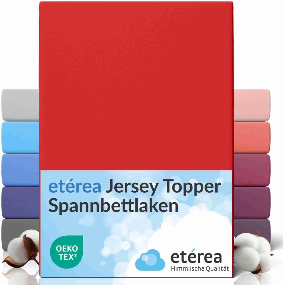 etérea Jersey Topper Spannbettlaken Spannbetttuch Rot 140x200 - 160x200 cm Bild 1