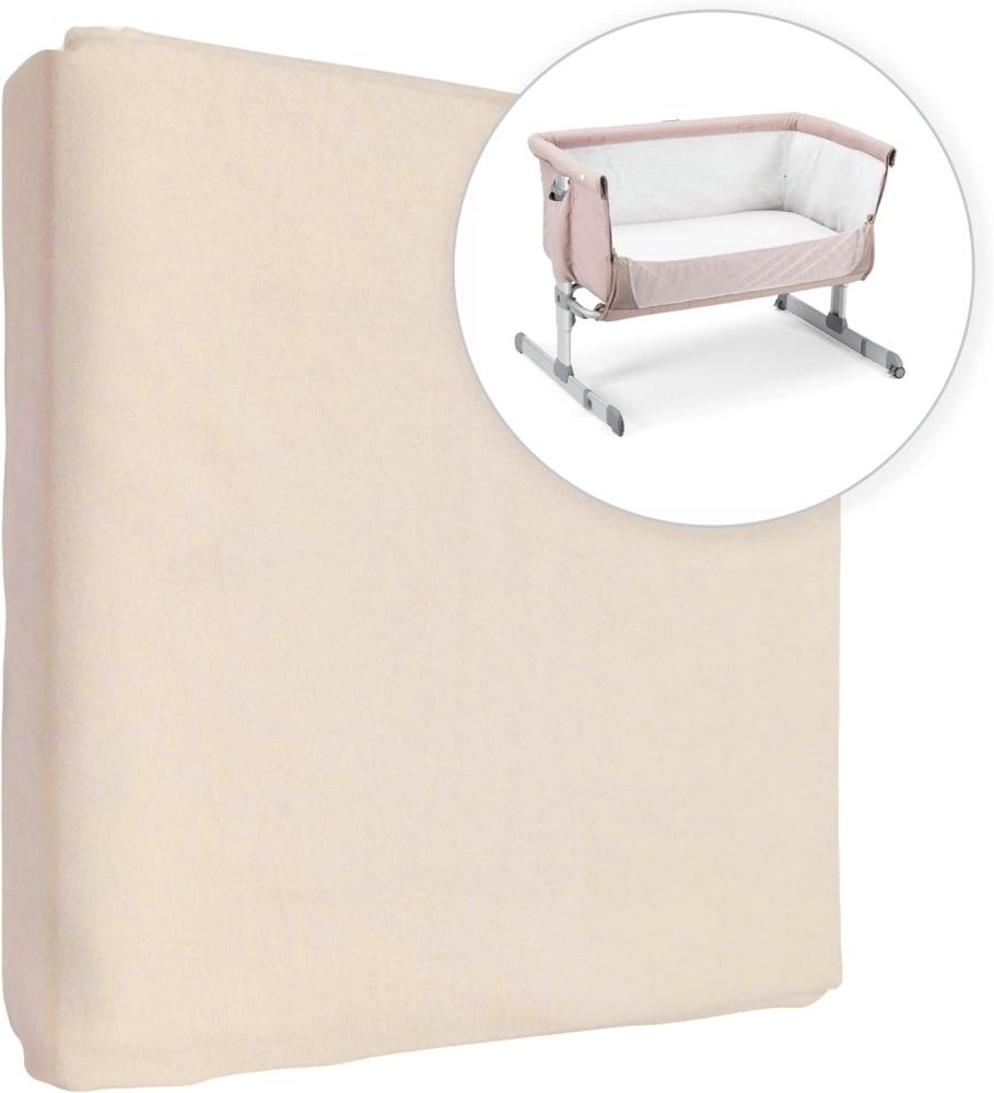 Jersey 100% Baumwolle Spannbettlaken für 90 x 55 cm Baby Nachttisch Kinderbett Matratze (Creme) Bild 1