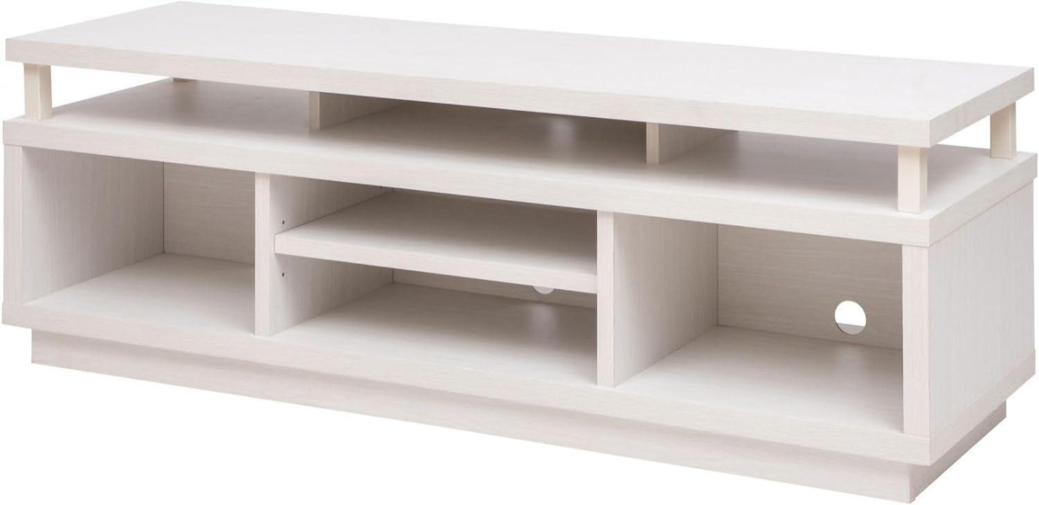 Iris Ohyama, TV-Ständer/TV-Schrank/TV-Holzständer/TV-Ständer mit 5 offenen Regalen/TVs bis 55, KabelführungslöcherBüro, Schlafzimmer, Wohnzimmer - TV Cabinet Middle - OTS-125M - weiÃŸe Eiche Bild 1