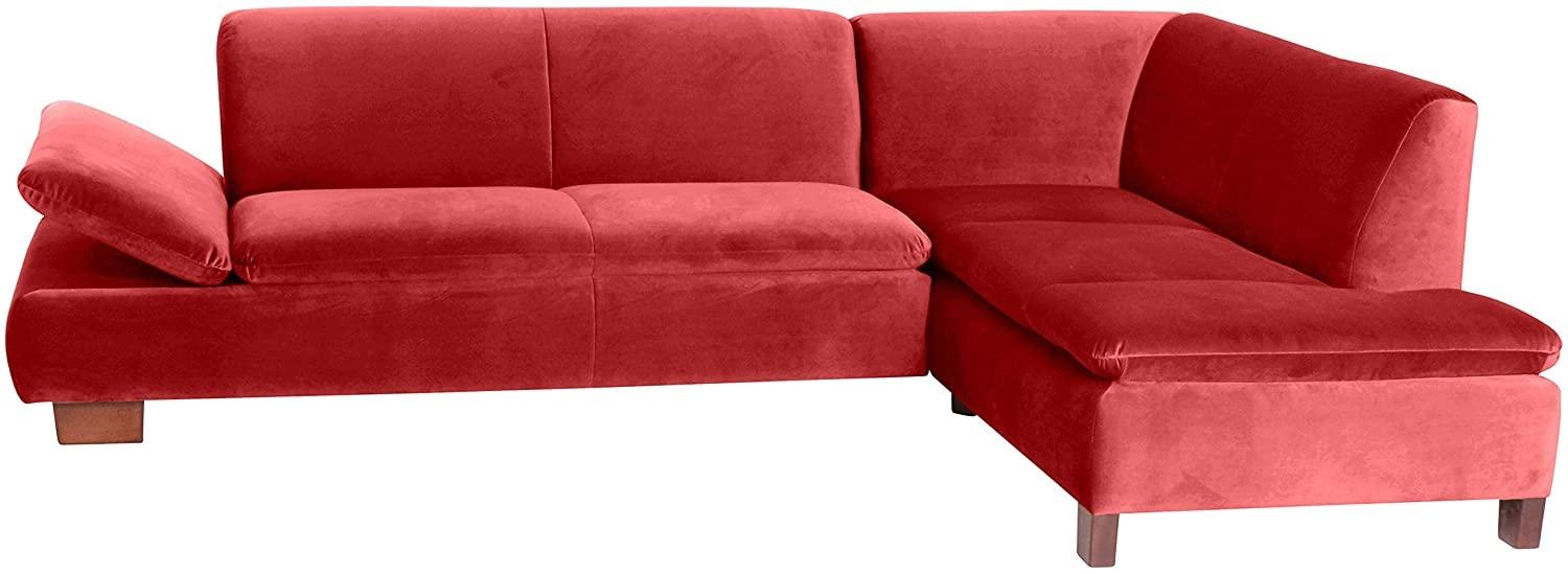 Terrence Ecksofa Samtvelours Ziegel Buche Nussbaumfarben Bild 1