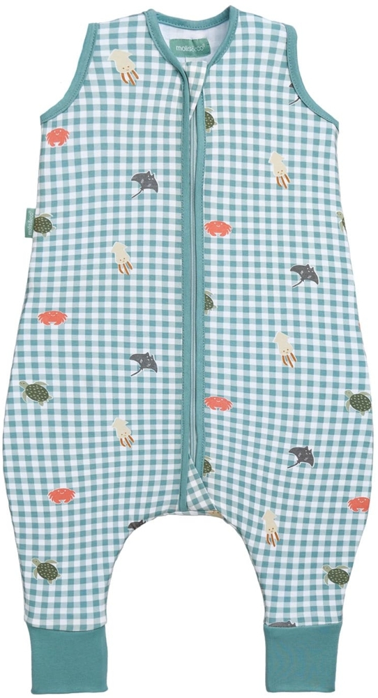 molis&co - Baby Schlafsack mit Füßen 0.5 TOG - Sommerschlafsack für Jungen - Kinder Babyschlafsack mit Beinen - 100% Baumwolle (Oeko-TEX 100), Premium Qualität - Summer Sea (120 cm) Bild 1