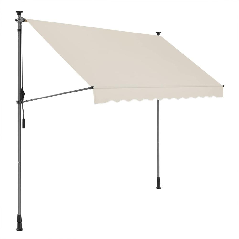 Songmics Klemmmarkise, 300x130 cm, Balkonmarkise, höhenverstellbar, mit Handkurbel, Sonnenschutz, für Balkon, Terrasse, Garten, beige GSA313M02 Bild 1