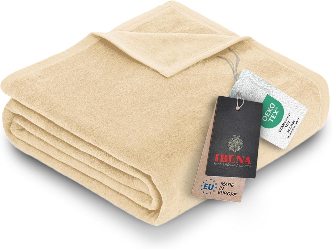 IBENA 'Luxus', Baumwollmischgewebe creme, 180x220 cm Bild 1