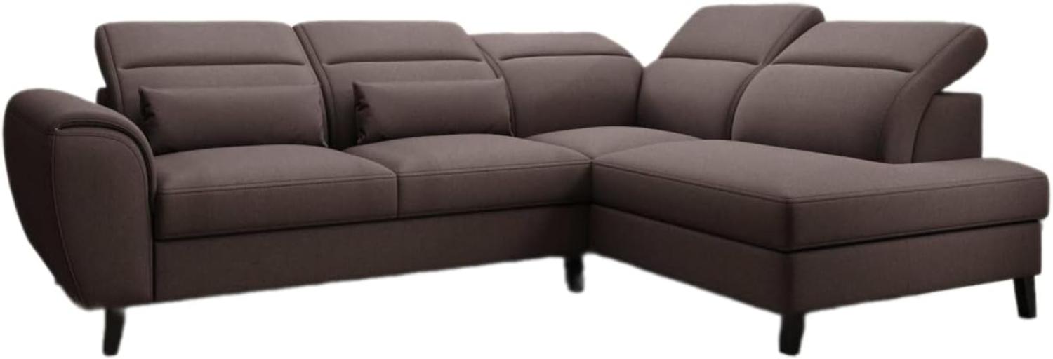 Designer Sofa Nobile mit verstellbarer Rückenlehne Stoff Dunkelbraun Rechts Bild 1