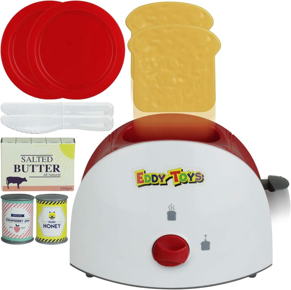 Toaster Frühstücks Spielset 10 tlg. für Spielküche Toast Butter Marmelade Honig Bild 1