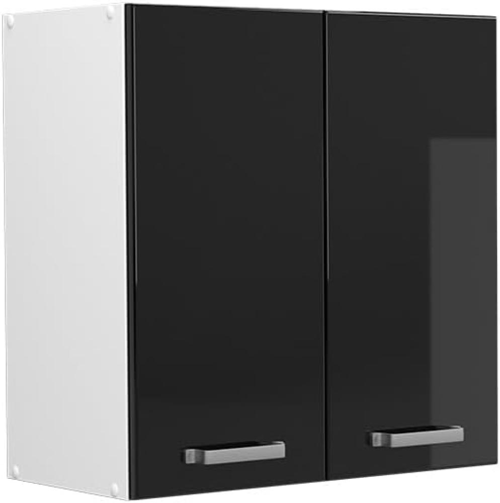 Vicco Hängeschrank R-Line, Schwarz Hochglanz/Weiß, 60 cm Bild 1