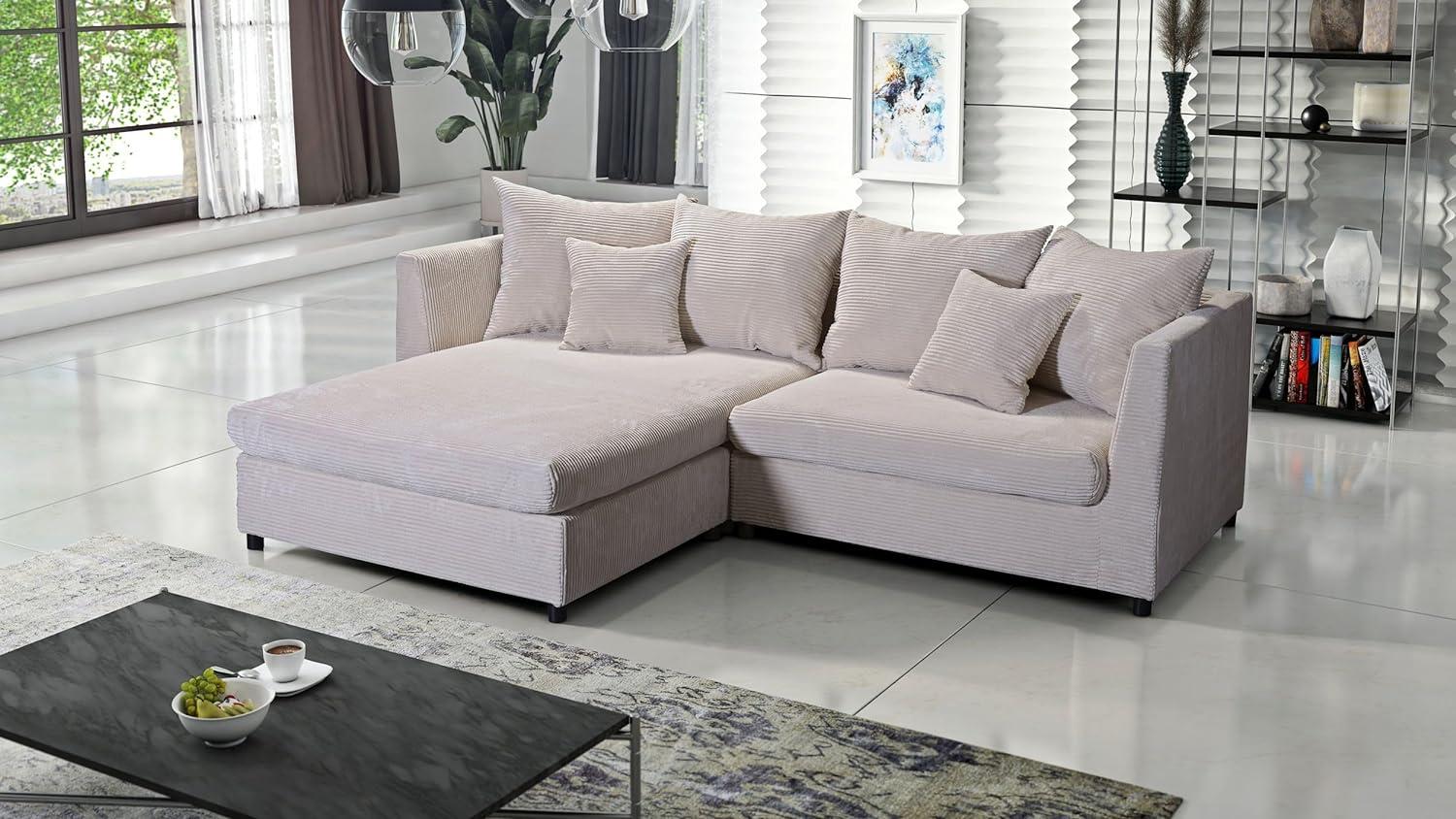 Sofa Couch Ecksofa Eckcouch Wohnlandschaft Pam 1 Cord Bezug Bild 1