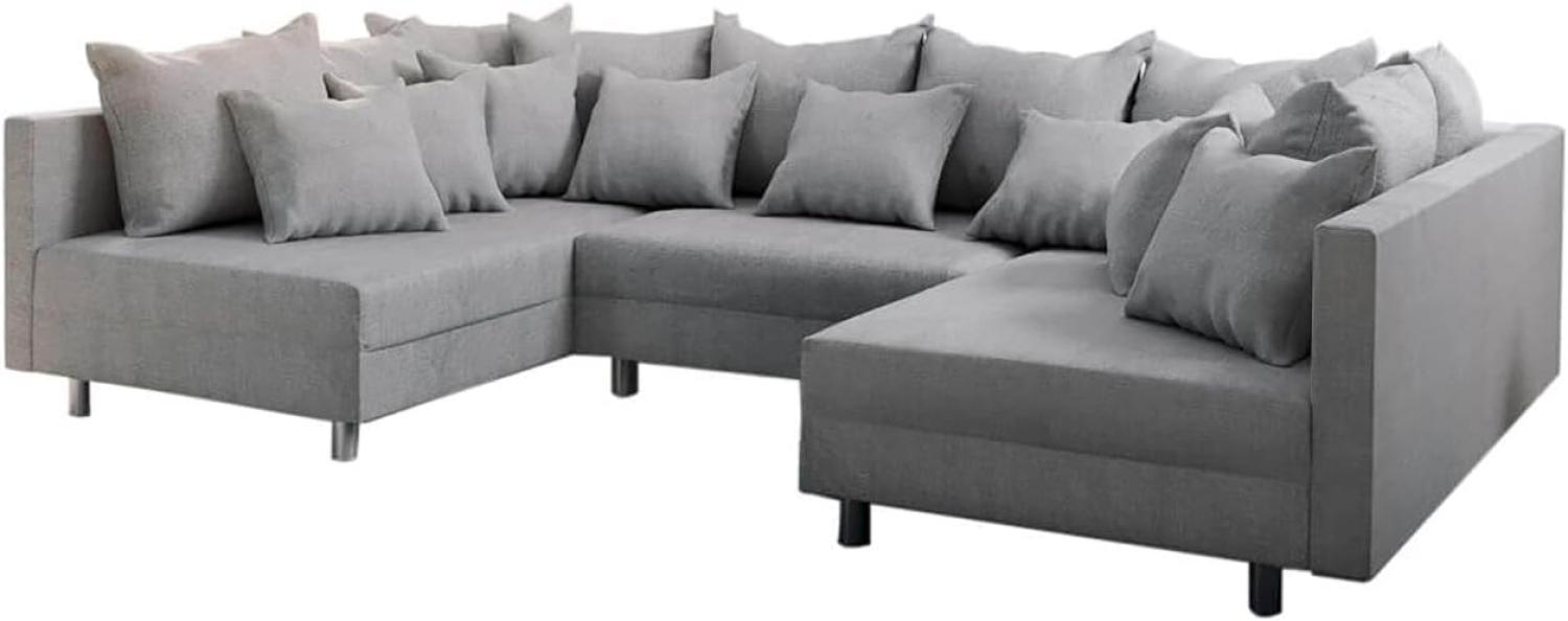 Wohnlandschaft Clovis Grau Flachgewebe Modulsofa Bild 1