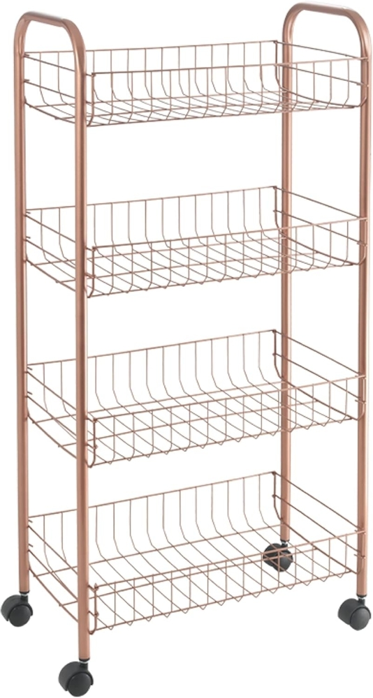 METALTEX 344404000 Ascona Allzweckwagen mit 4 Etagen Polytherm Copper / Rollregal, Höhe 86 cm Bild 1