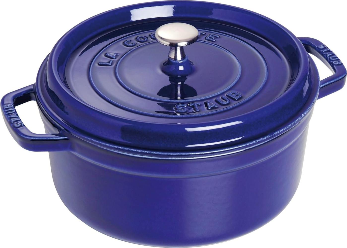 Staub La Cocotte 26cm rund dunkelblau, Gusseisen Auflaufformen + Bräter Bild 1