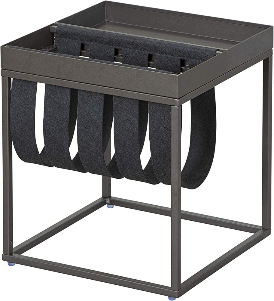 Beistelltisch CLUB NY MAGAZINE Anthrazit mit Filz Ablage Bild 1