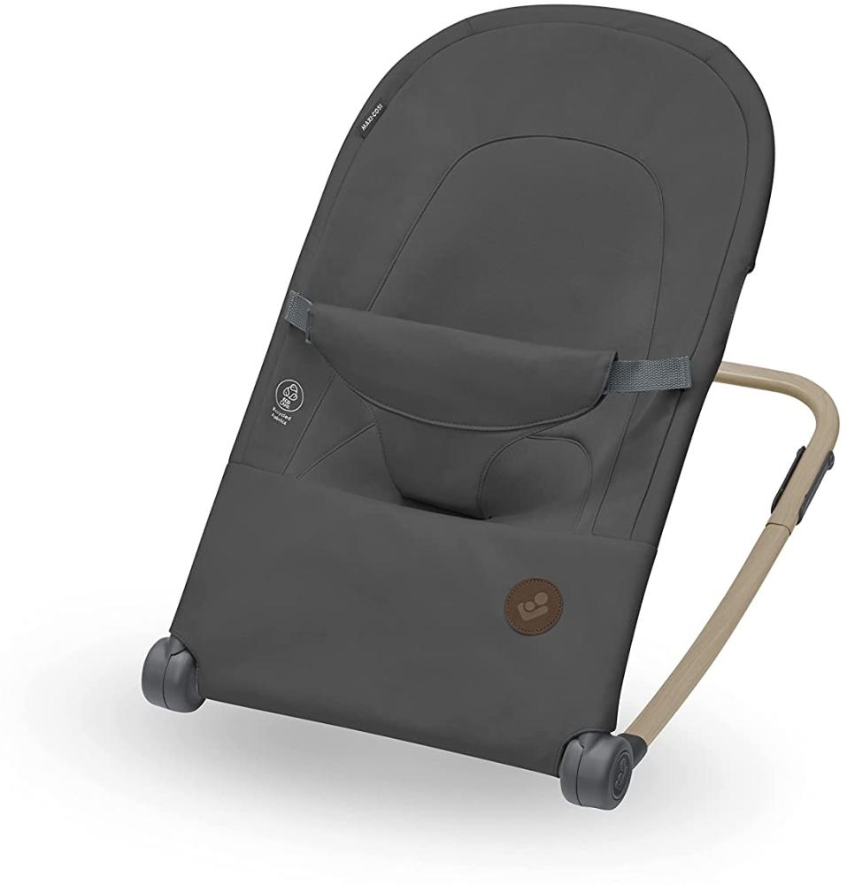 Maxi-Cosi Loa Babywippe, ultrakompakt zusammenklappbare, leichte Babywippe, 2 Liegepositionen, tragbare Babywippe aus 100 % Recyclingmaterialien, 0 bis ca. 6 Monate, 0–9 kg, Beyond Graphite Bild 1