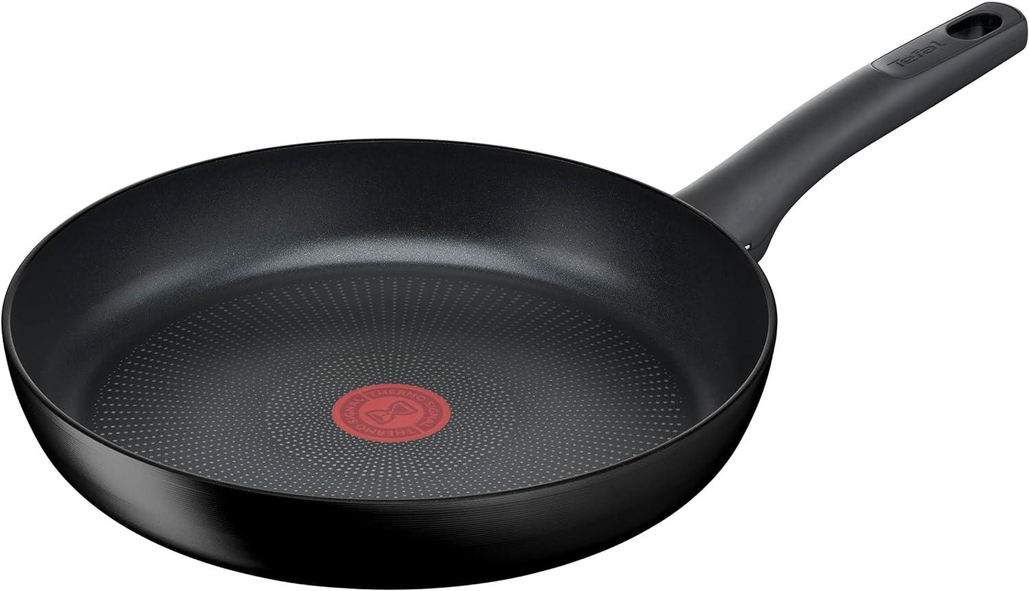 Tefal G28806 Hard Titanium On Bratpfanne 28 cm | Aluminium | unbedenkliche Antihaftversiegelung | Thermo-Signal Temperaturanzeiger | für alle Herdarten geeignet | induktionsgeeignet | Schwarz Bild 1