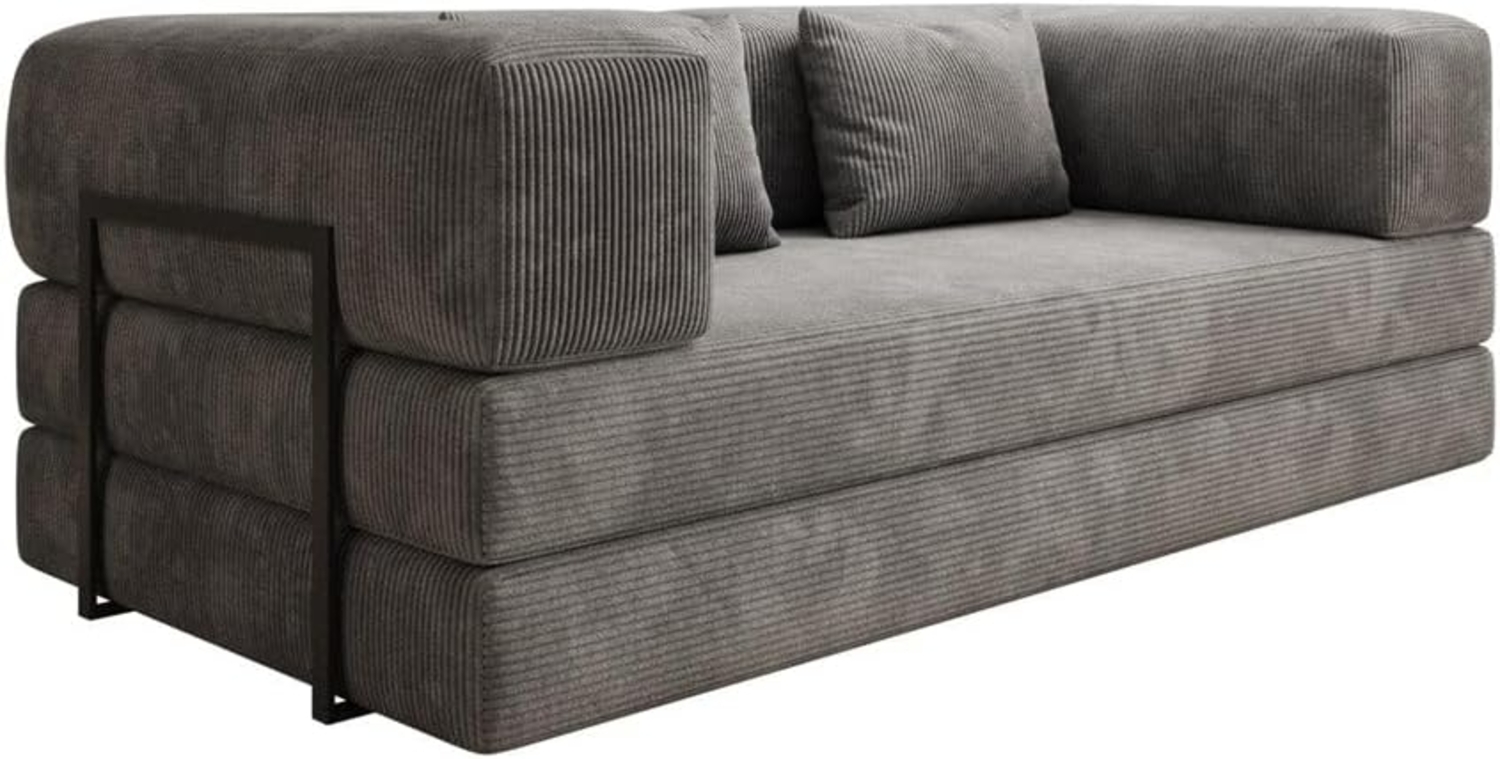 Luxusbetten24 Sofa Designer Sofa Lazy 3 Sitzer, mit Aufklappfunktion und Cordbezug Bild 1