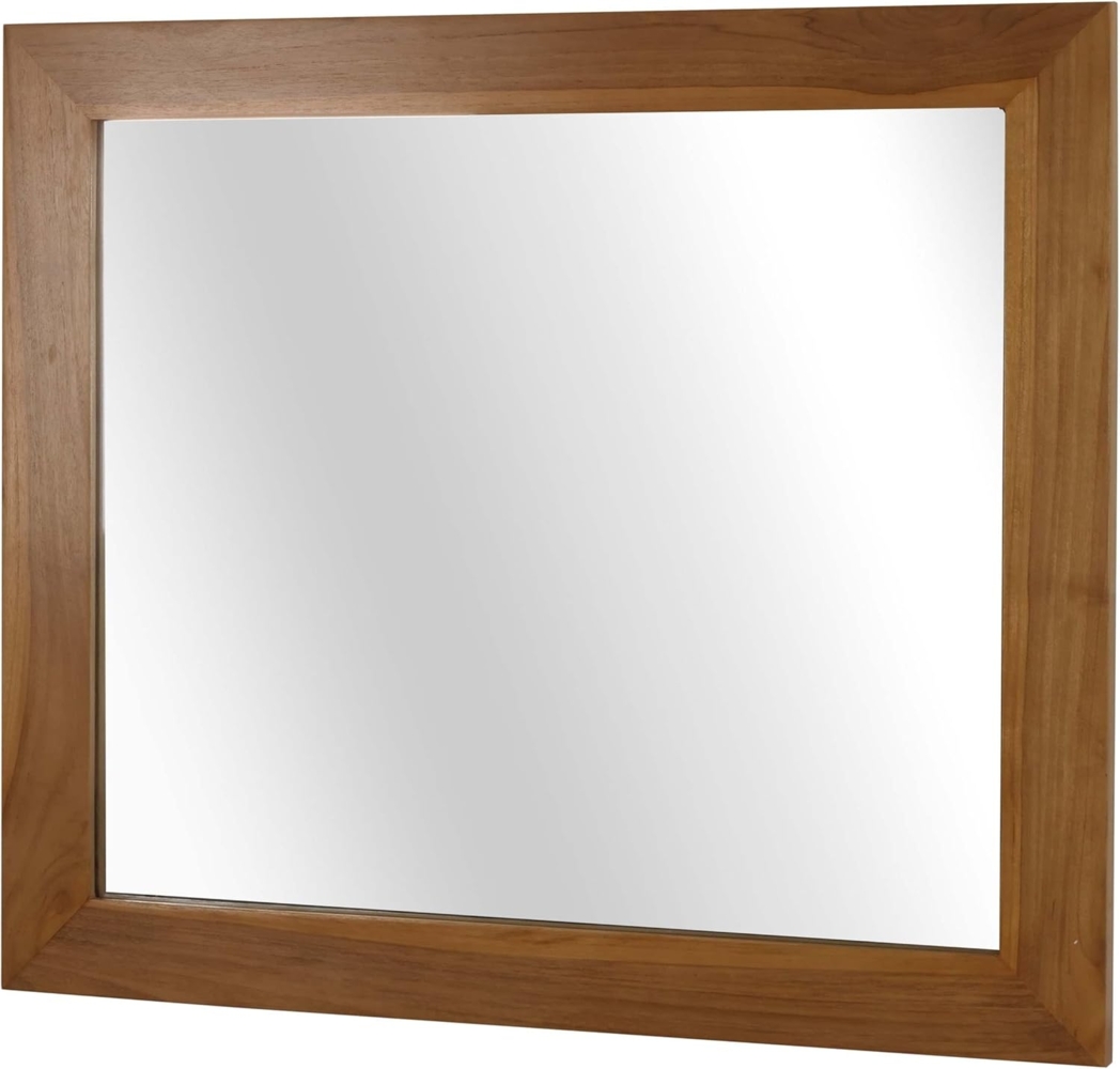 Teak-Wandspiegel HWC-M75, Badspiegel, Holzrahmen, hochwertiges B-Grade-Teak (Kernholz, 20-30 Jahre), 71x80cm Bild 1