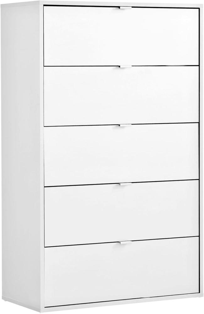 mokebo Sideboard Die Stilvolle (mit 5 Schubladen), Nachttisch, Highboard, Anrichte oder Kommode in Weiß Bild 1