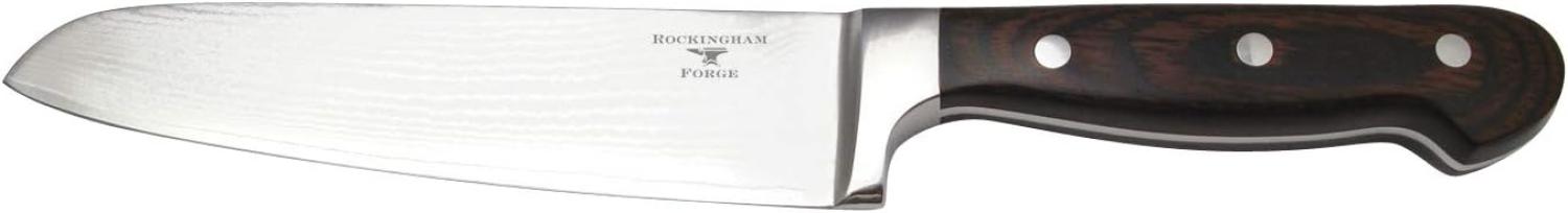 Rockingham Forge Damascus RF-6747 Santokumesser mit 7“ Klinge aus Damaszenerstahl – Schwarzer Griff aus Pakkaholz Bild 1