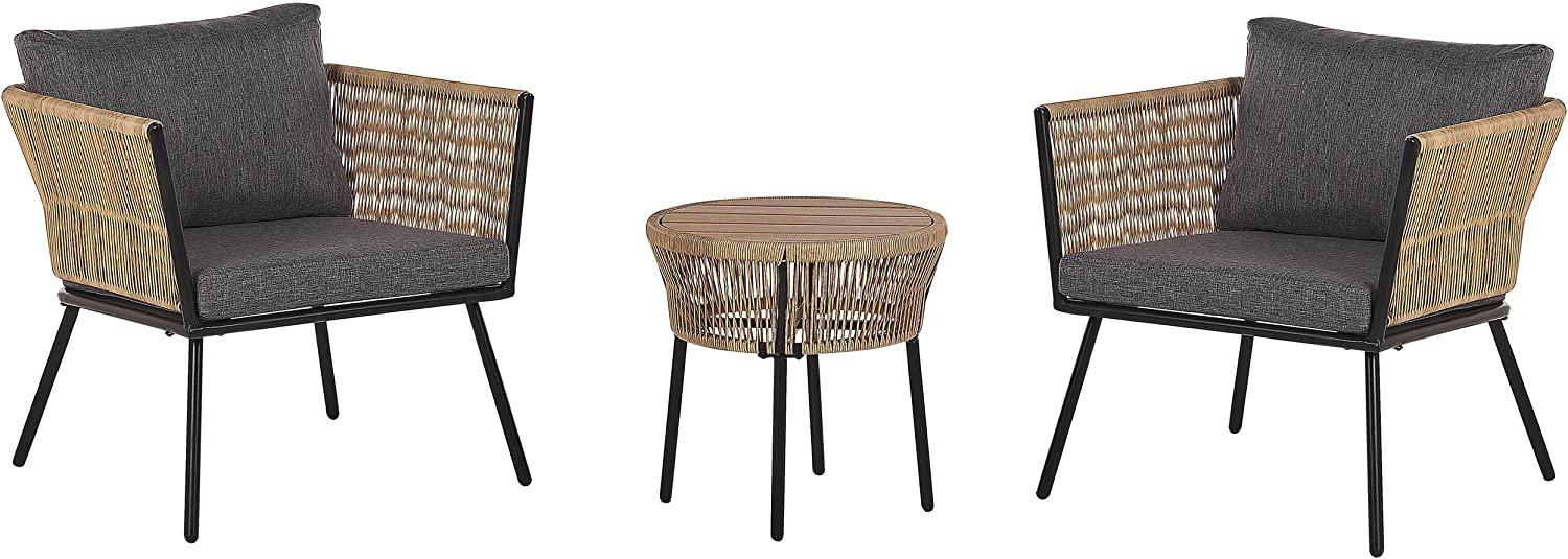 Bistro Set mit Kissen Hellbraun GARGANO Bild 1