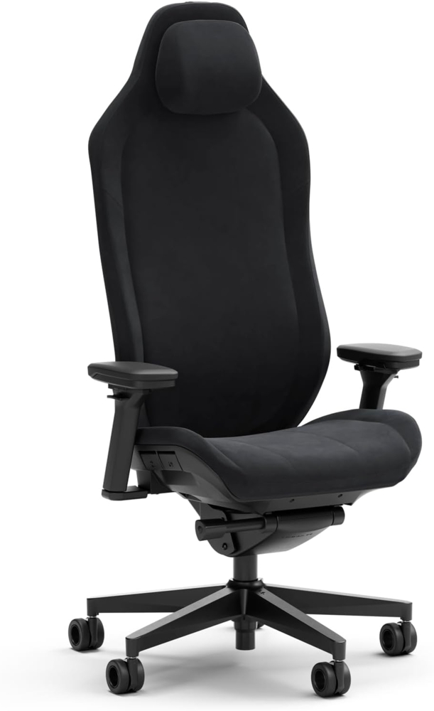 Fractal Design Refine Alcantara Dark Gaming Chair - Ergonomic Office Desk Chair Functionality with 4D Adjustable Armrests, High-Back Support, Lumbar Cushion, and Premium Fabric Bild 1