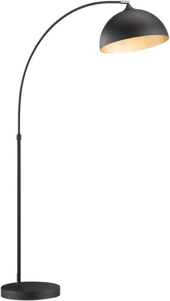 FISCHER & HONSEL LED Bogenlampe, Dimmfunktion, LED wechselbar, Warmweiß, Große Industrial Stehlampe ge-bogen Schwarz Gold-en, dimmbar H: 200cm Bild 1