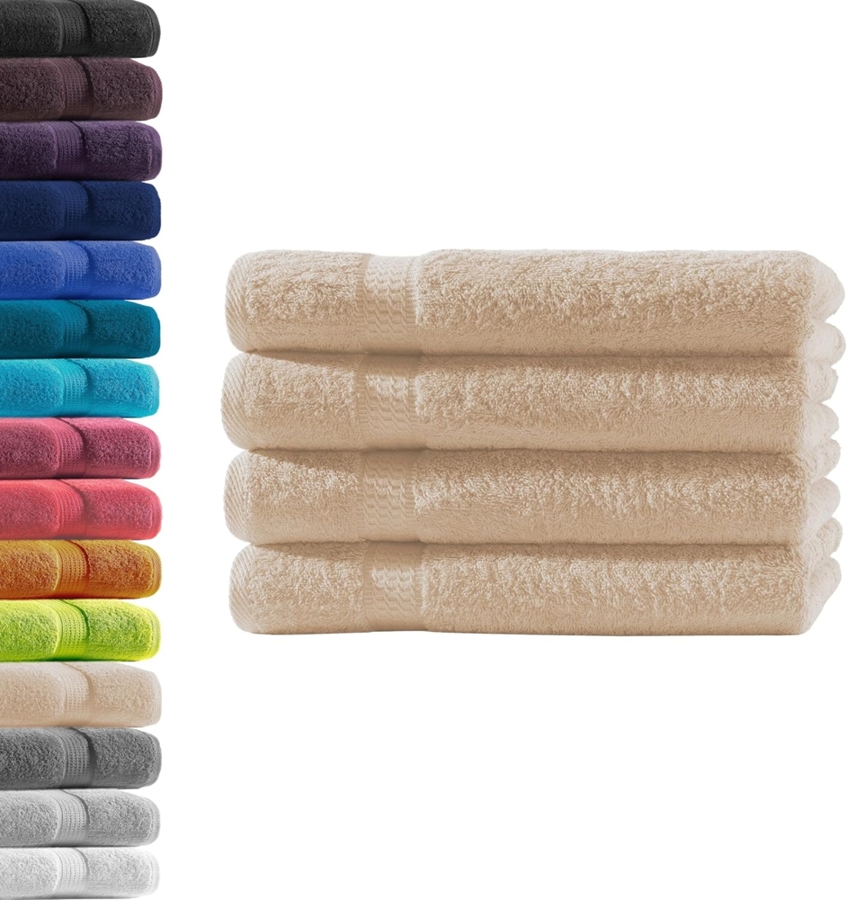 Hometex Premium Textiles Handtuch in Premium Qualität 500 g/m², Feinster Frottier-Stoff 100% Baumwolle, 4x Handtuch, Kuschelig weich, saugfähig, Extra schwere, flauschige Hotel-Qualität Bild 1