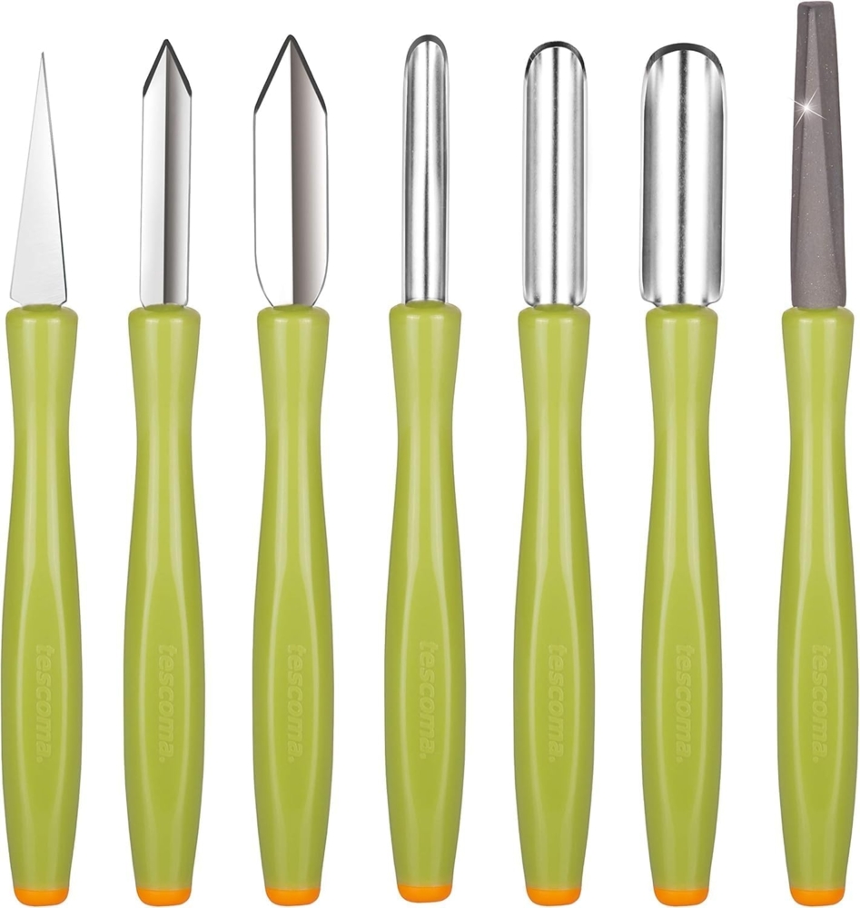 Tescoma Presto Carving Messerset, Grün-Orange Bild 1