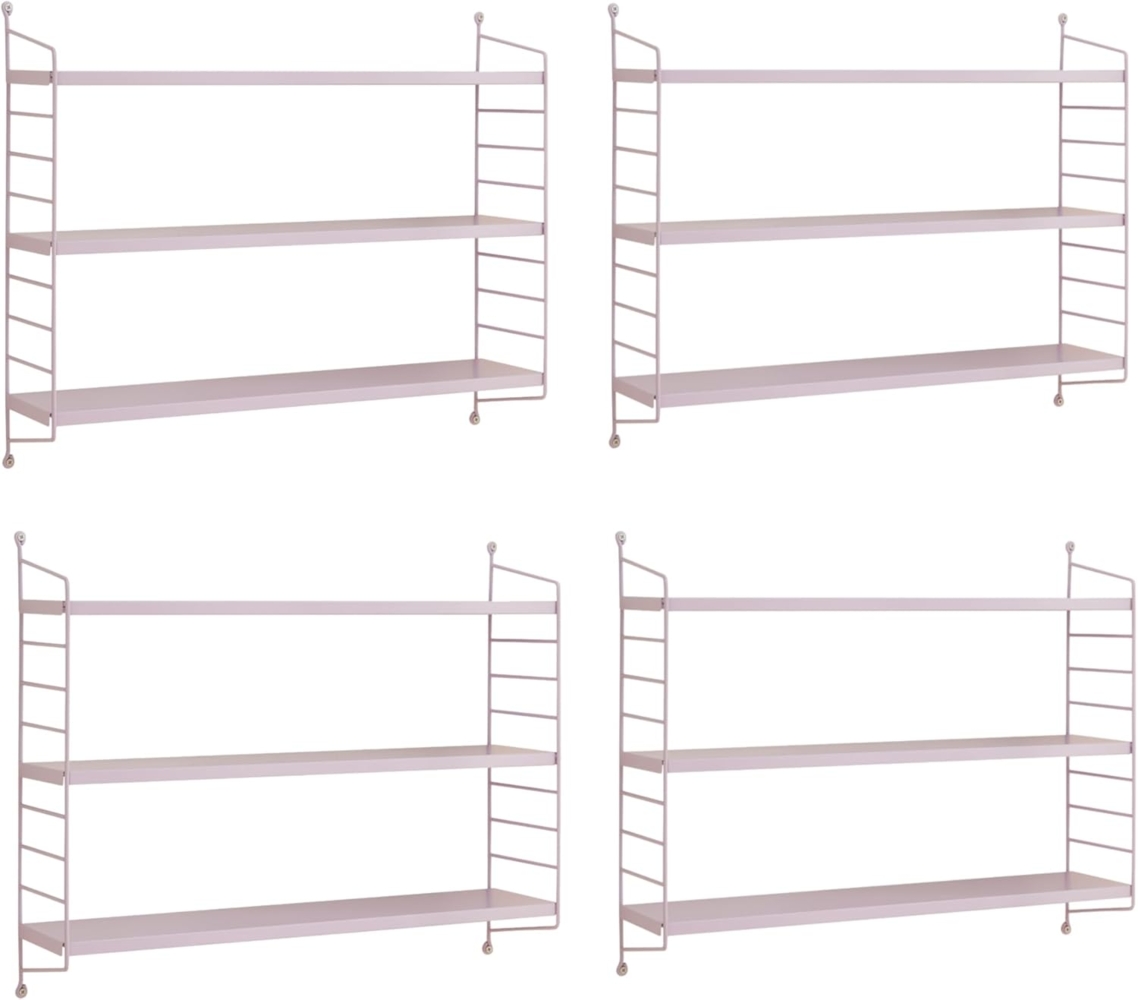 Modulares Wandregal Strängnäs 4er Set Lila [en. casa] Bild 1