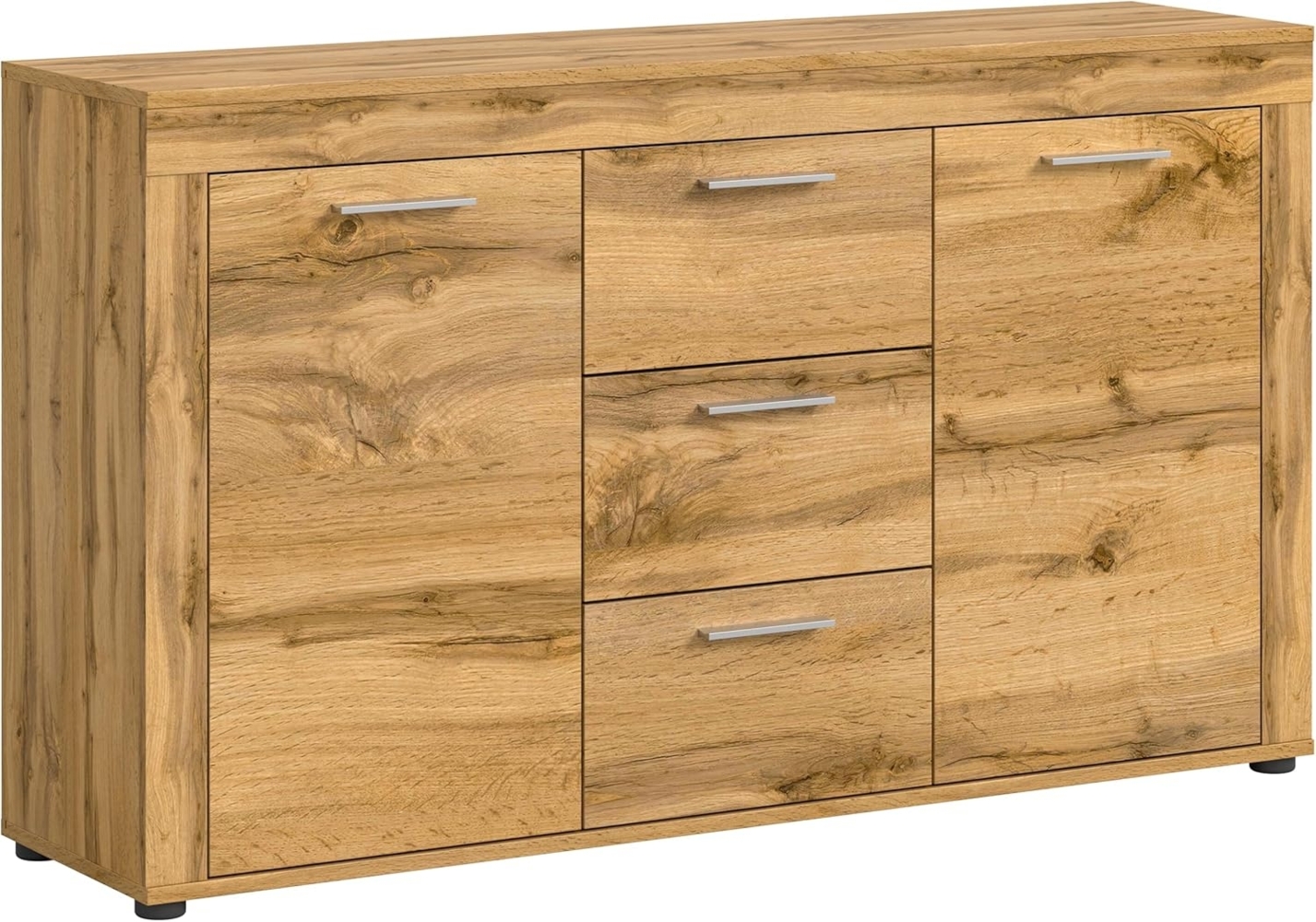 xonox. home Wohnen Jam X8BM9T01 Sideboard Schrank Lowboard Wohnzimmerschrank in Wotan Eiche Melamin, ca. B/H/T: 125 x 80 x 35 cm Bild 1