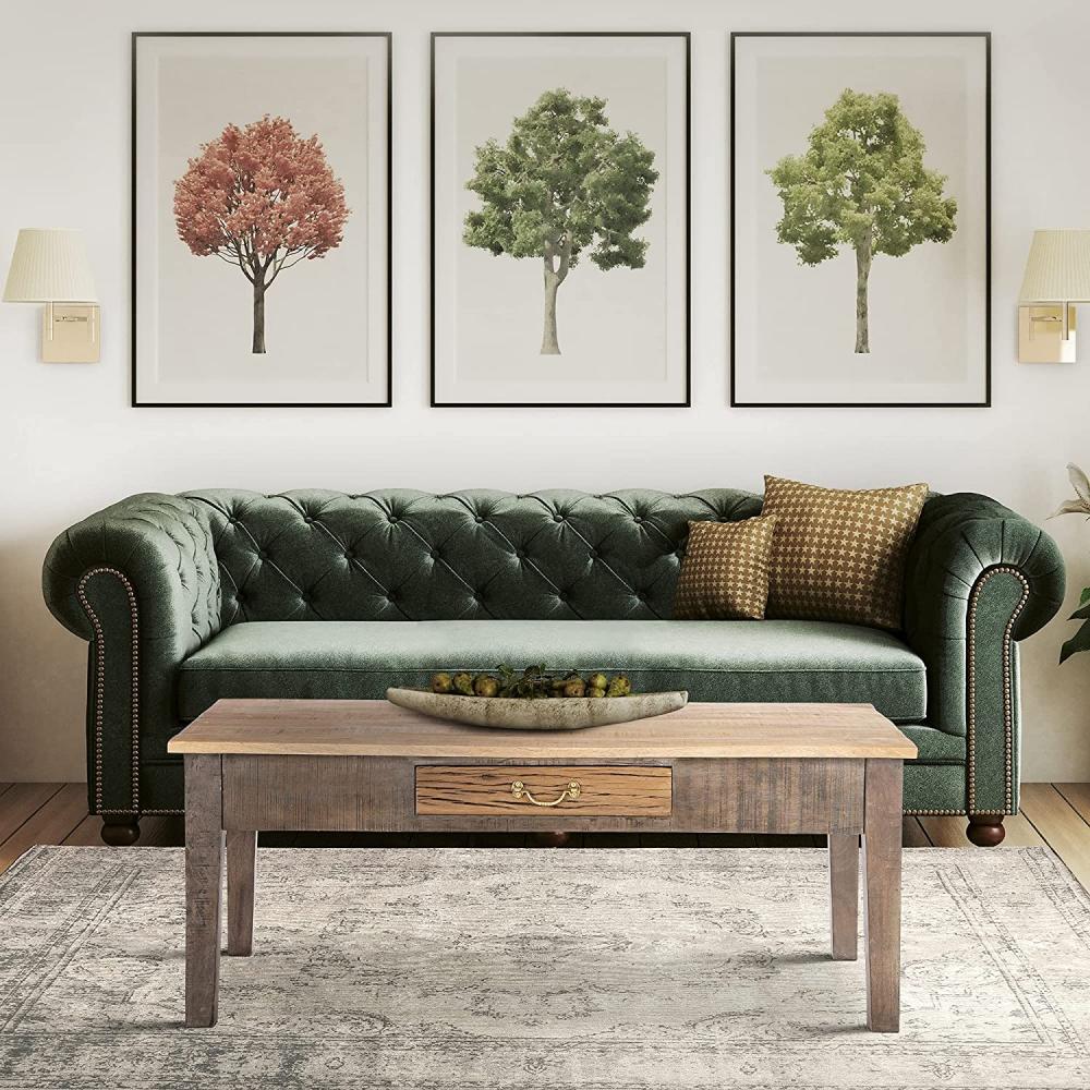 Couchtisch mit Schublade 117x70x455 cm Natur aus Mangoholz WOMO-Design Bild 1