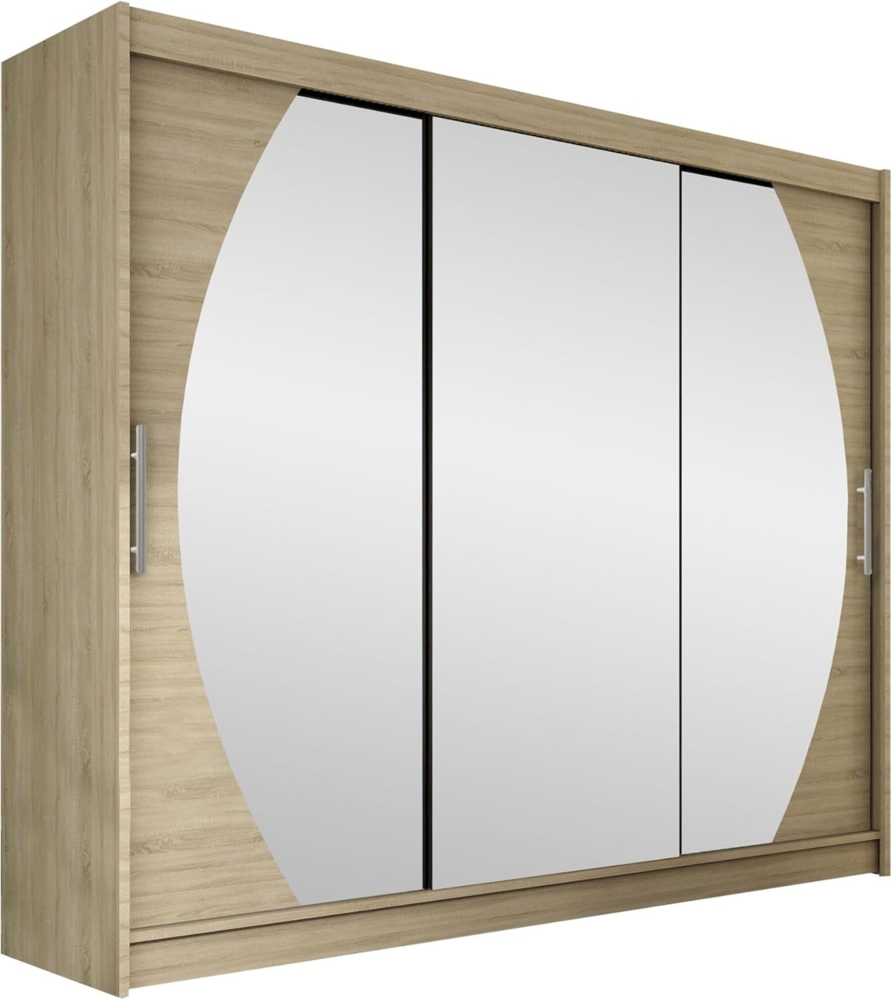 Kleiderschrank Aston V, ohne Beleuchtung, Farbe: Sonoma Eiche / Spiegel Bild 1