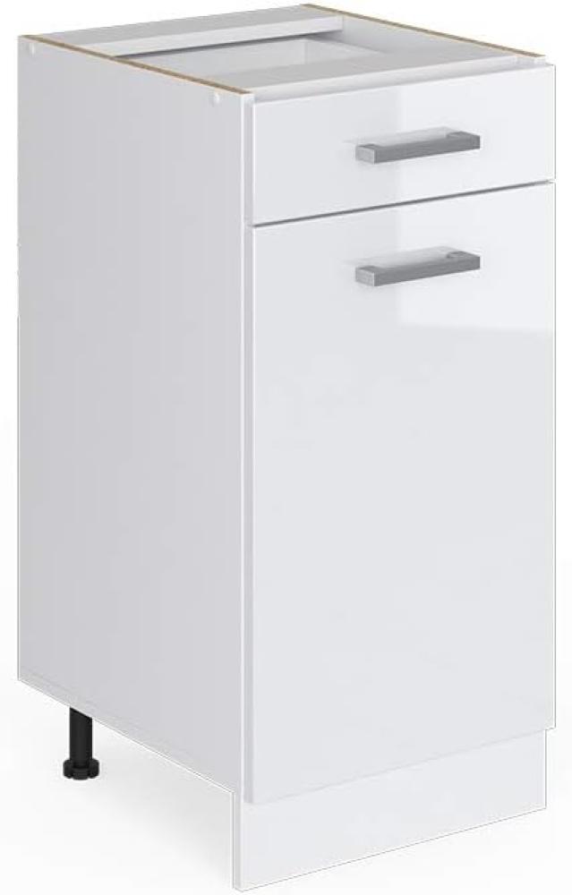 Vicco Küchenschrank R-Line Hängeschrank Unterschrank Küchenzeile Küchenunterschrank Arbeitsplatte, Möbel verfügbar in 6 Dekoren (Weiss ohne Arbeitsplatte, Schubunterschrank 40 cm) Bild 1