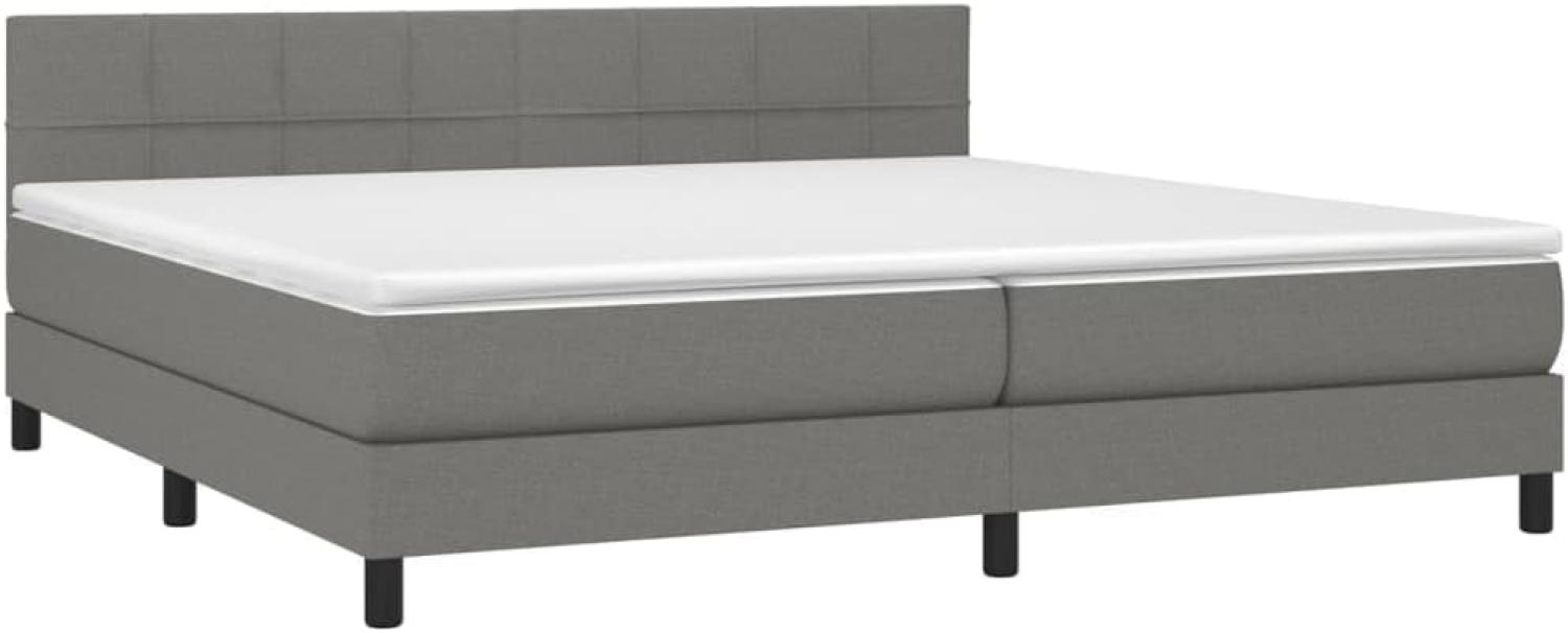 vidaXL Boxspringbett mit Matratze Dunkelgrau 200x200 cm Stoff, Härtegrad: H2 [3140082] Bild 1