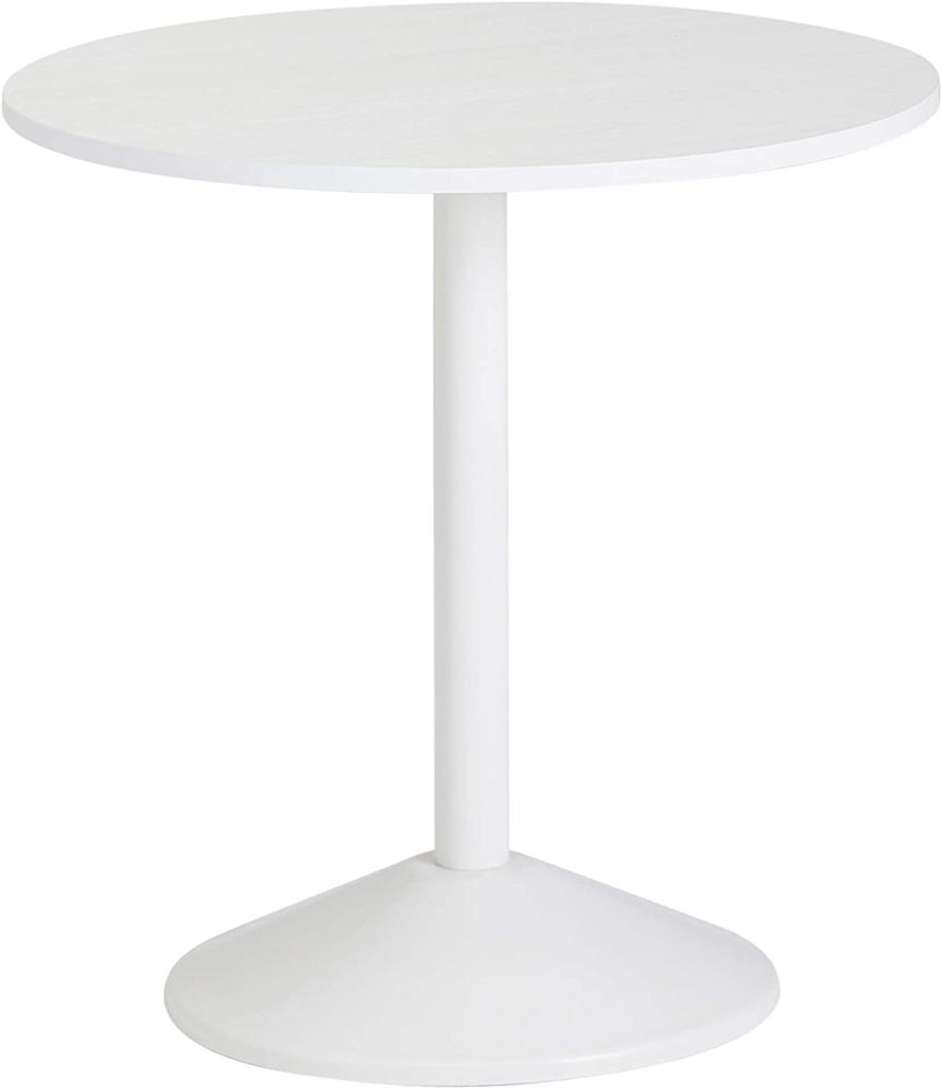Wohnling Design Beistelltisch Weiß Holz Optik Rund Ø 48cm Bild 1