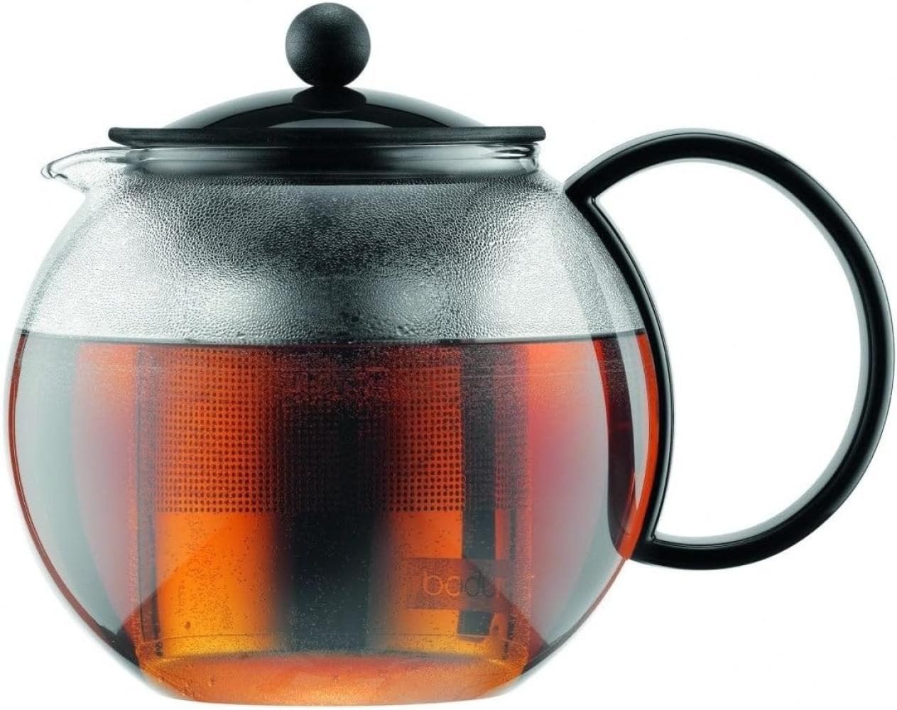 Bodum Assam Teebereiter (French Press System, Permanent EdelstahlfiLiterer), 1,0 Liter Schwarz Bild 1