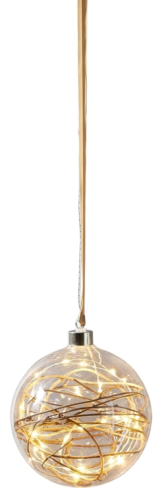 Glaskugel "Glow", ca. 15x16 cm, transparent Bild 1