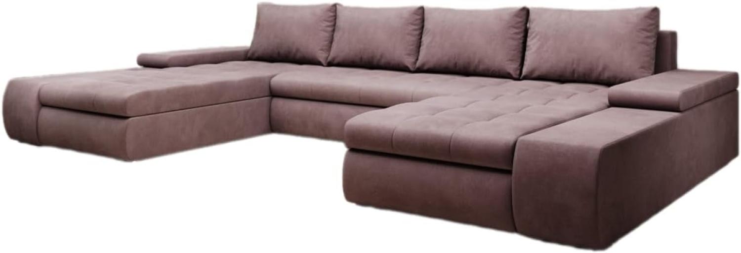 Designer Sofa Martino mit Schlaffunktion Samt Rosé Bild 1