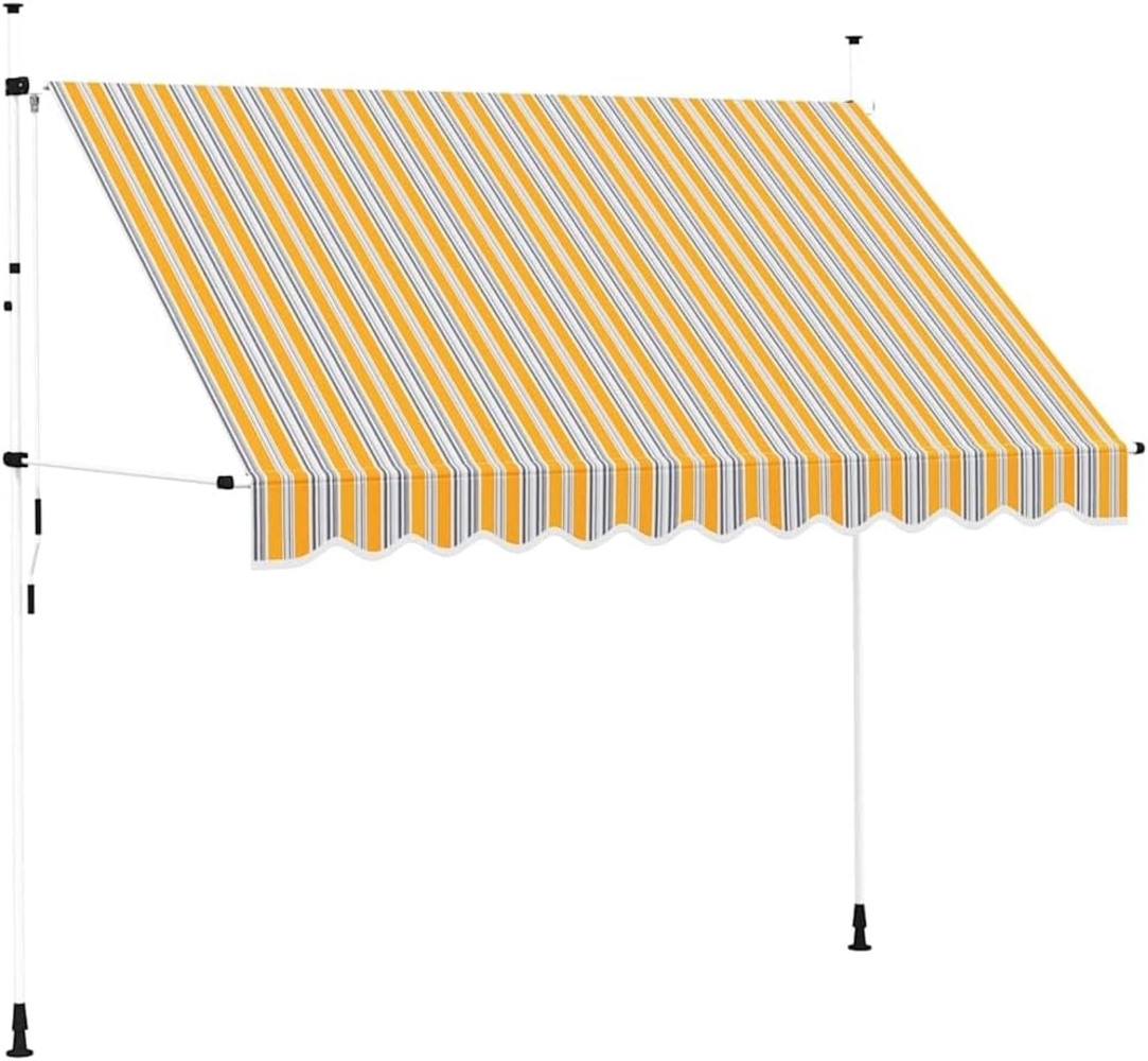 vidaXL Einziehbare Markise Handbetrieben 300 cm Gelb/Blau Gestreift 43228 Bild 1