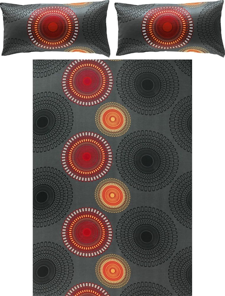 REDBEST Bettwäsche Bettwäsche, Mako-Satin, 3 teilig, Satin Kreise Bild 1