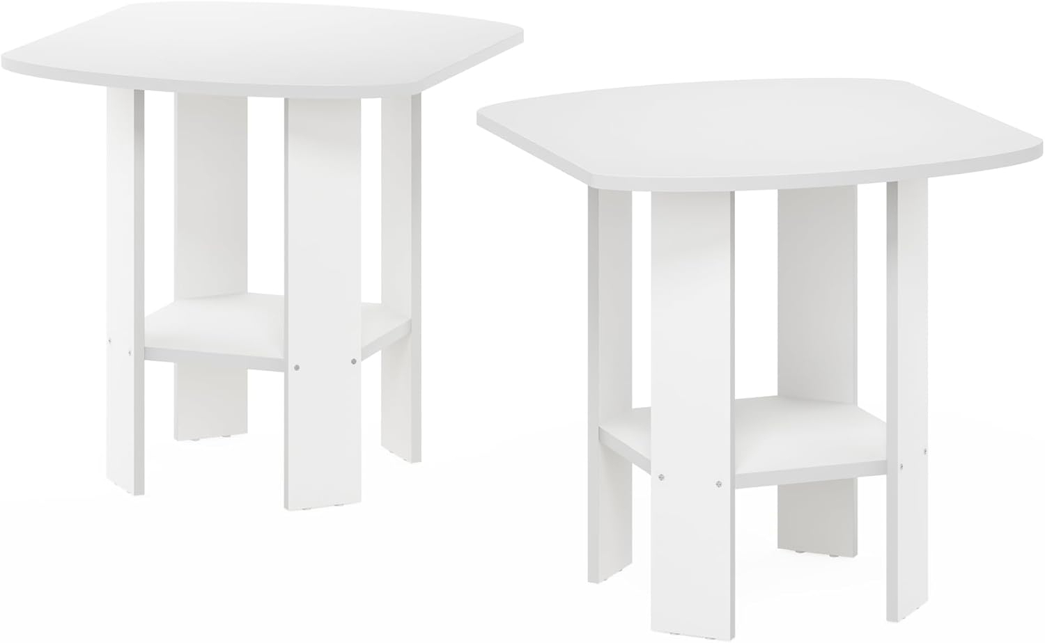 Furinno Simple Design End-/Beistelltisch, Weiß, 2er-Set Bild 1