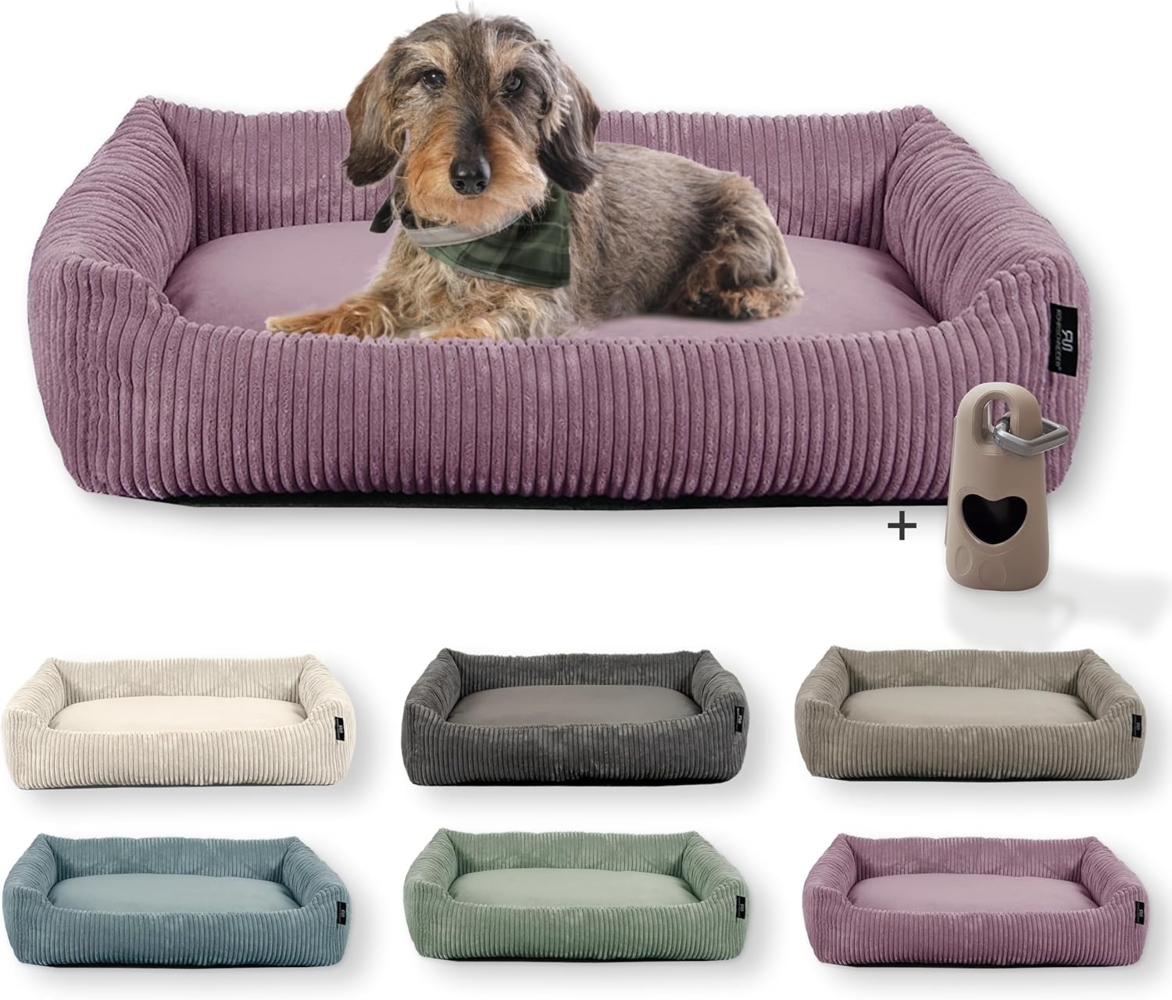 Rohrschneider Tierbett Hundebett Hundekorb Cordstoff, inkl. Gassibeutel Bild 1