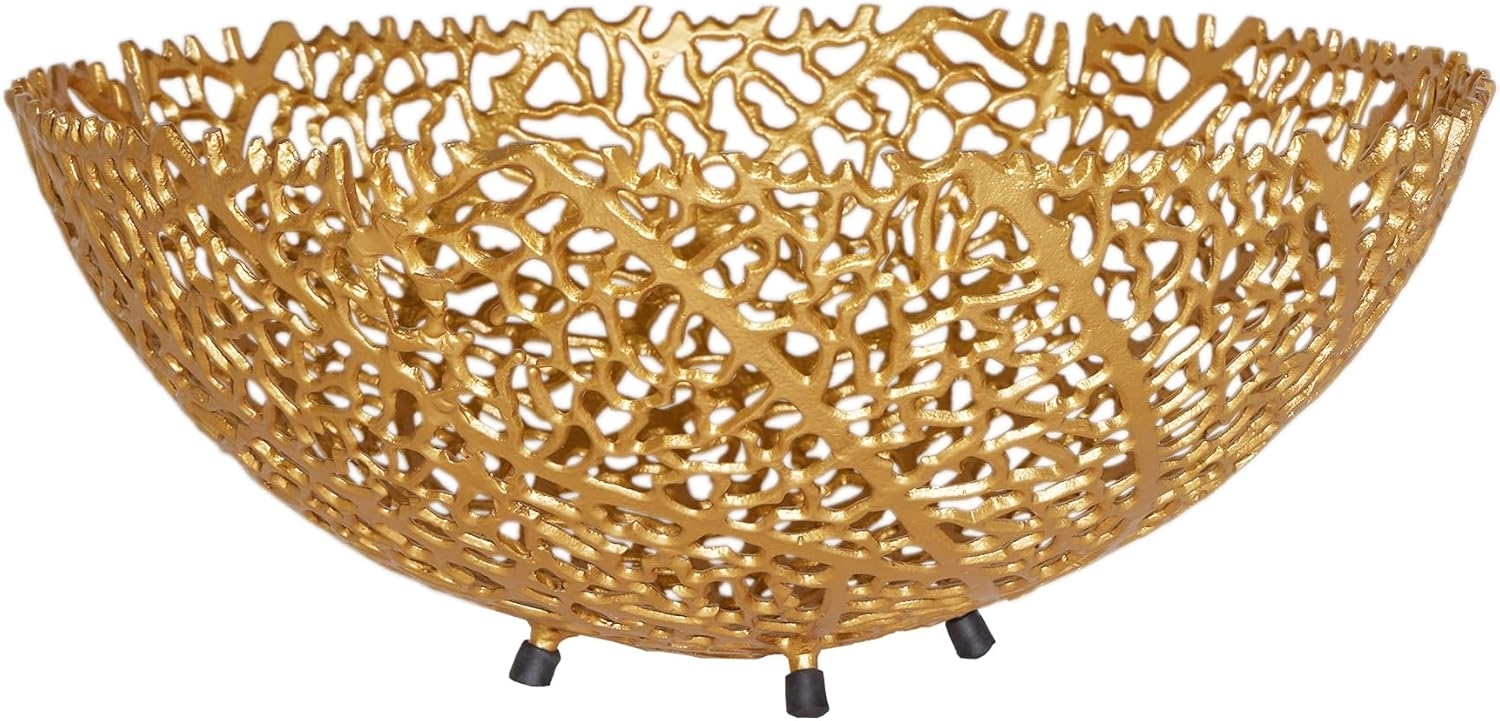 riess-ambiente Dekoschale ABSTRACT LEAF 45cm gold (Einzelartikel, 1 St), Wohnzimmer · Metall · Handarbeit · Modern Design Bild 1