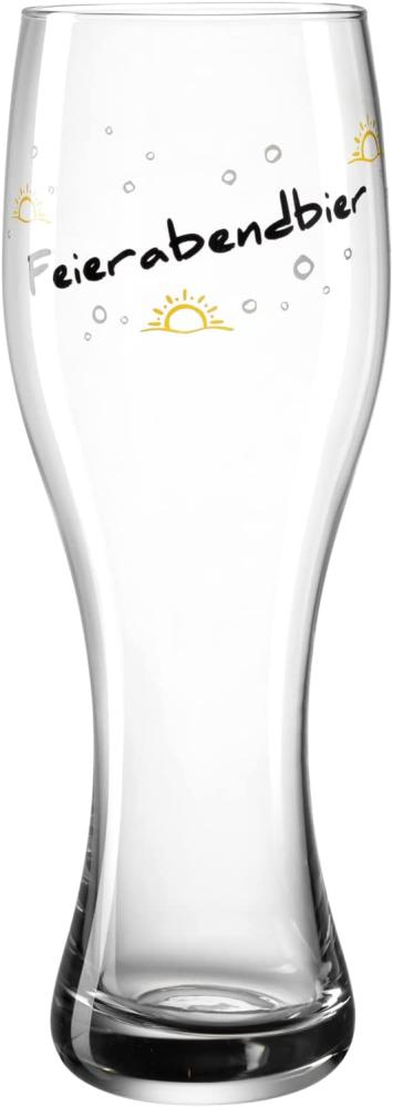 Leonardo Weizenbierglas Presente Feierabendbier, Motivglas, Weizenglas, Bierglas, Bier, Kalk-Natron Glas, 500 ml, 044521 Bild 1