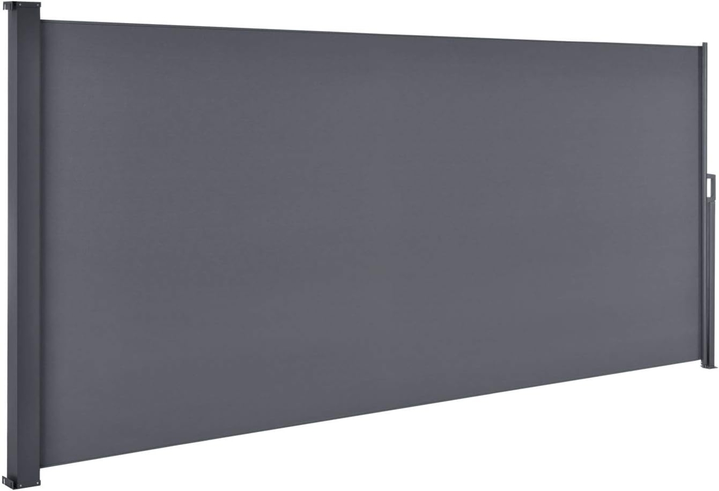 Juskys Seitenmarkise Dubai 500 x 160 cm ausziehbar blickdicht, Sichtschutz für Balkon & Terrasse, Seitenrollo Wandhalterung – anthrazit Bild 1