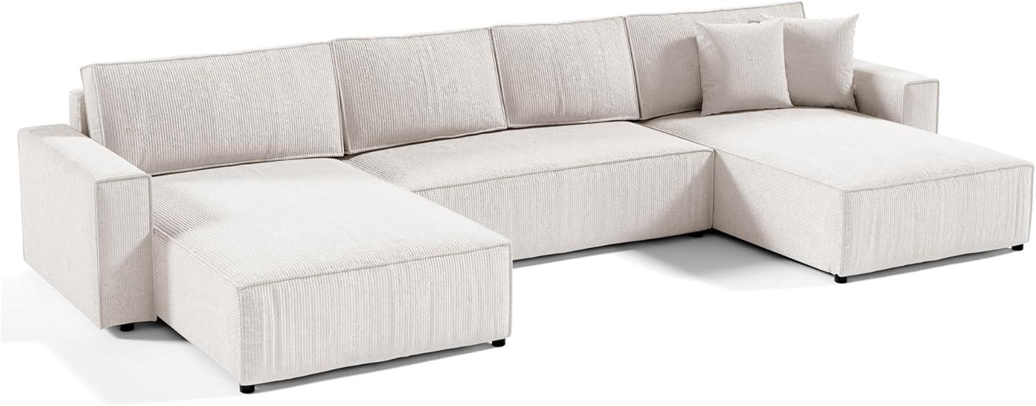 Beautysofa Ecksofa Parys U Lieferung beinhaltet die Einbringung in die Wohnung, mit Schlaffunktion, Bettkasten, u-förmig Ecke, 390 cm Polsterecke XXL, universelle Ottomane Bild 1