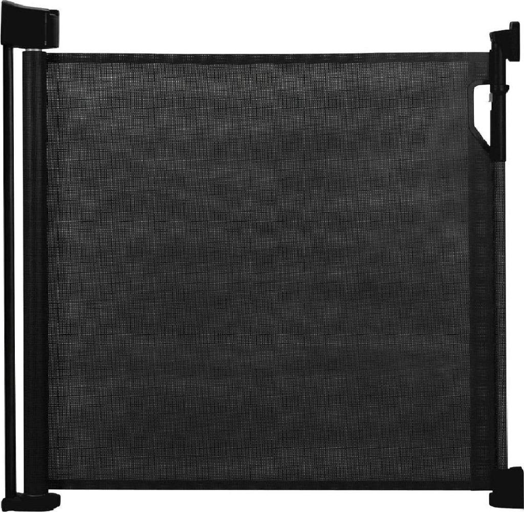 Safetots Fortgeschrittene Ausziehbare XL Sicherheitsschranke, Schwarz, 20cm - 140cm, Extra Hoch 95cm, Ausziehbare Babysicherheitsschranke, Rolladenartige Sicherheitsbarriere Bild 1