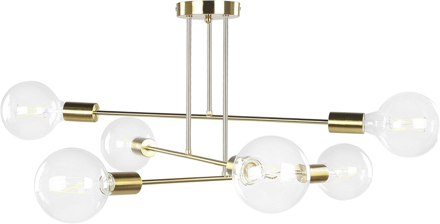 'Kidane' Hängeleuchte Messing aus Metall 6-flammig für Esszimmer Wohnzimmer Salon Industrie Look Modernes Design Bild 1
