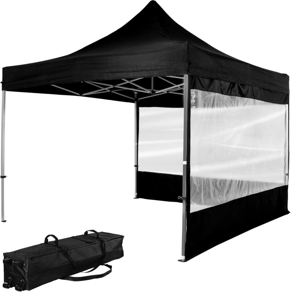 INSTENT Faltpavillon "PRO" 3x3,Trolley, Alu, schwarz, 2ST Bild 1