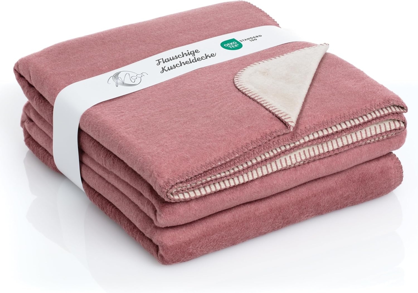 Wohndecke Moon Kuscheldecke Doubleface Baumwollmix ca 220x240 cm gekettelter Rand, MOON Heimtextilien, Kuscheldecke Bild 1